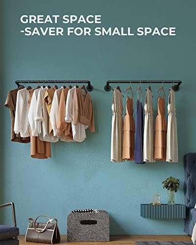 OROPY Industrial Pipe Clothes Rack Wall Mounted Set of 2