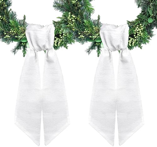 2pcs White Wreath Sash for Front Door