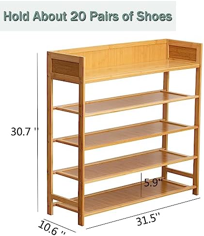 Latifolia Bamboo Shoe Rack 5-Tier Organizer
