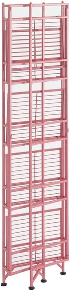 Convenience Concepts Xtra Storage Shelves - 5-Tier Folding Metal Storage Shelves Pink