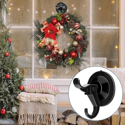 ANDGOO 10 Pack Heavy Duty Suction Cup Hooks Black