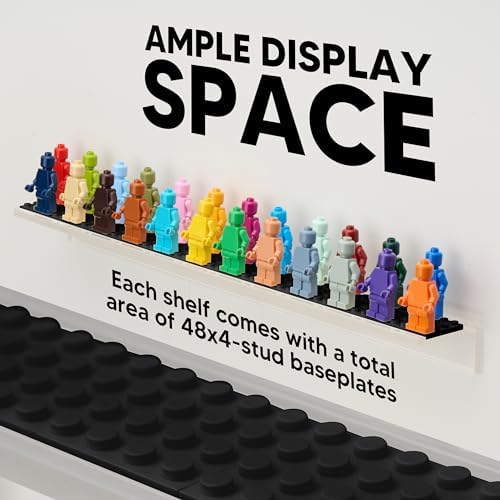 3-Pack Minifigure Display Case With Acrylic Shelves And Black Baseplates