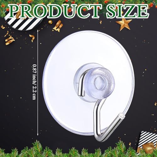 100 Pcs Mini Suction Cup Hooks for Glass Window with Hook and String Lights Holders