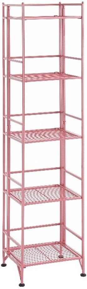 Convenience Concepts Xtra Storage Shelves - 5-Tier Folding Metal Storage Shelves Pink