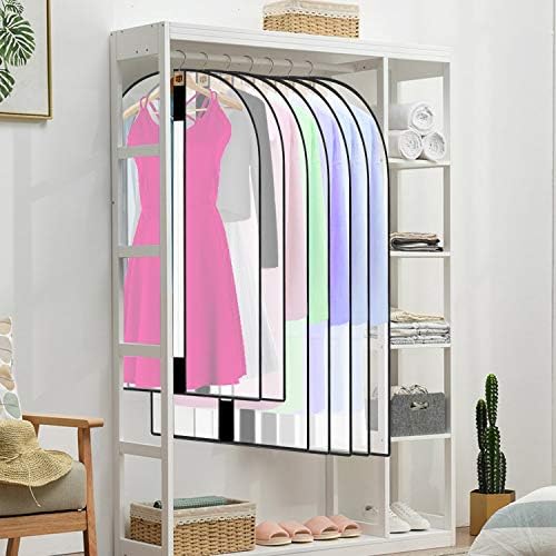 Pwsap 12-Pack Clear Breathable Garment Covers with Zipper
