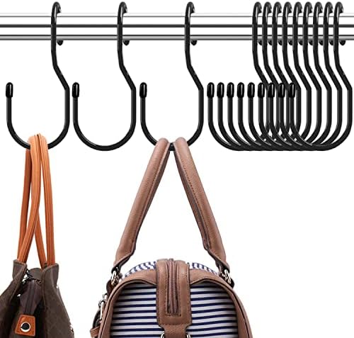 Dhylricher 5 Inch Purse Hanger for Closet 12 Pack Black