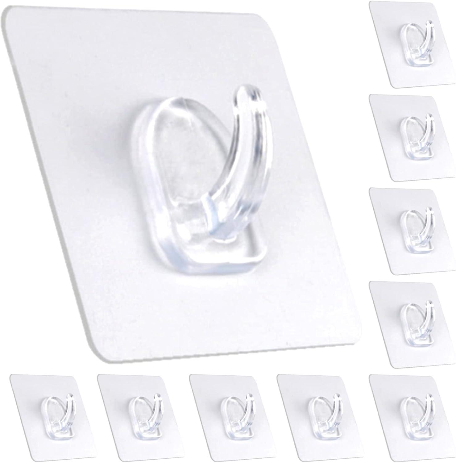 Heavy Duty Adhesive Hooks - 10 Pack 20 lb Max