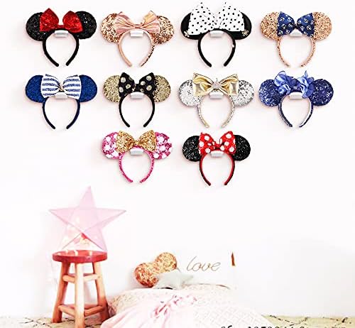 Modern JP Adhesive Hooks for Disney Ears 16-Pack - Clear Minimalist Headband Holder