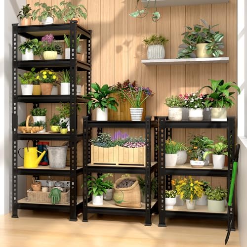 PrimeZone 6 Tier Garage Storage Shelves - Black