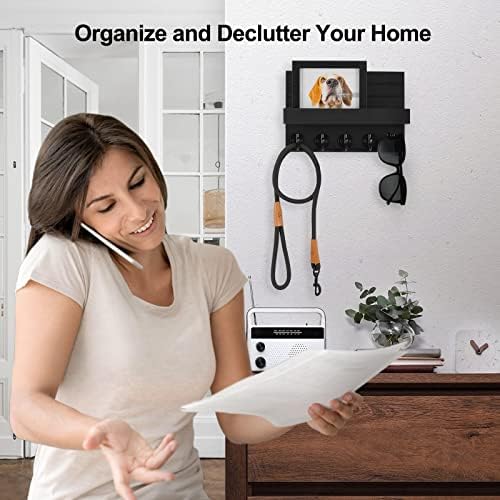 Lwenki Key Holder with Wall Shelf and Hooks