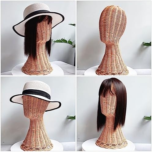 EXCEART Rattan Hat Display Stand for Wigs and Caps