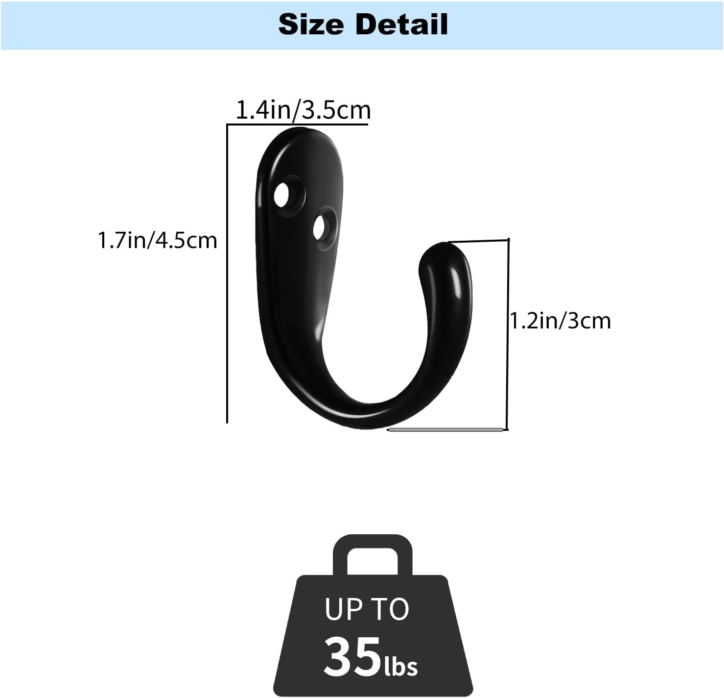 Kruodop 4 Pack Heavy Duty Wall Hooks