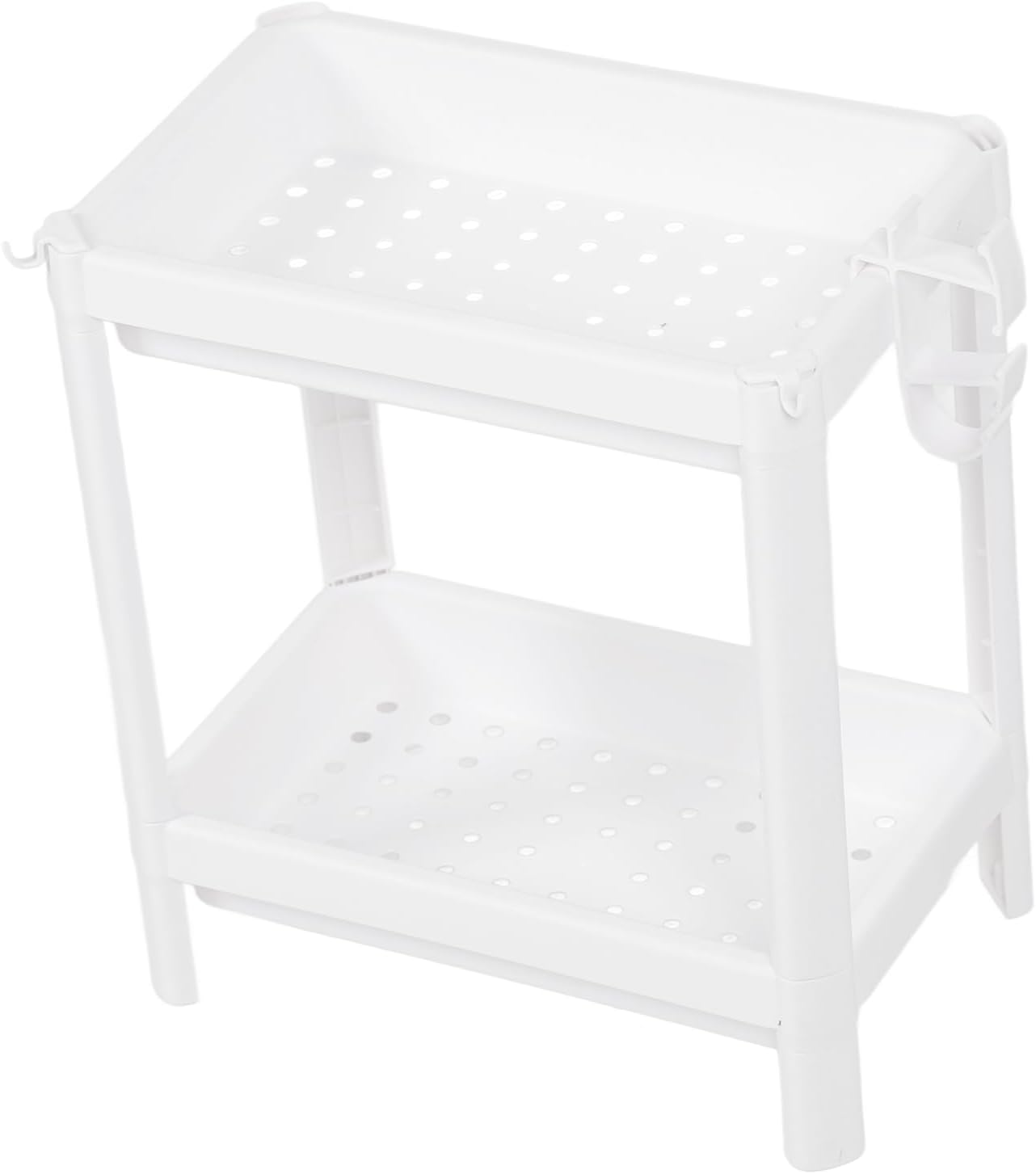 Bathroom Shelf Shower Storage Rack Toilet Organizer Plastic Freestanding White Shelf