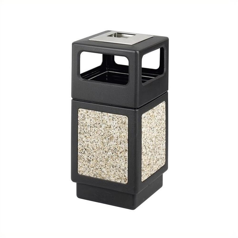 Home Square 2 Piece Outdoor Trash Can Set in Black
