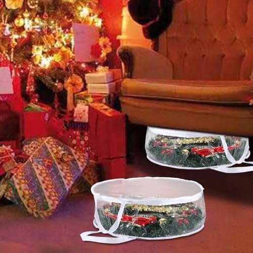 Kokone 3 Pc Clear Wreath Storage Container with Handle