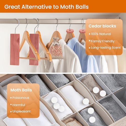 Homode Cedar Blocks for Clothes Storage Set of 30
