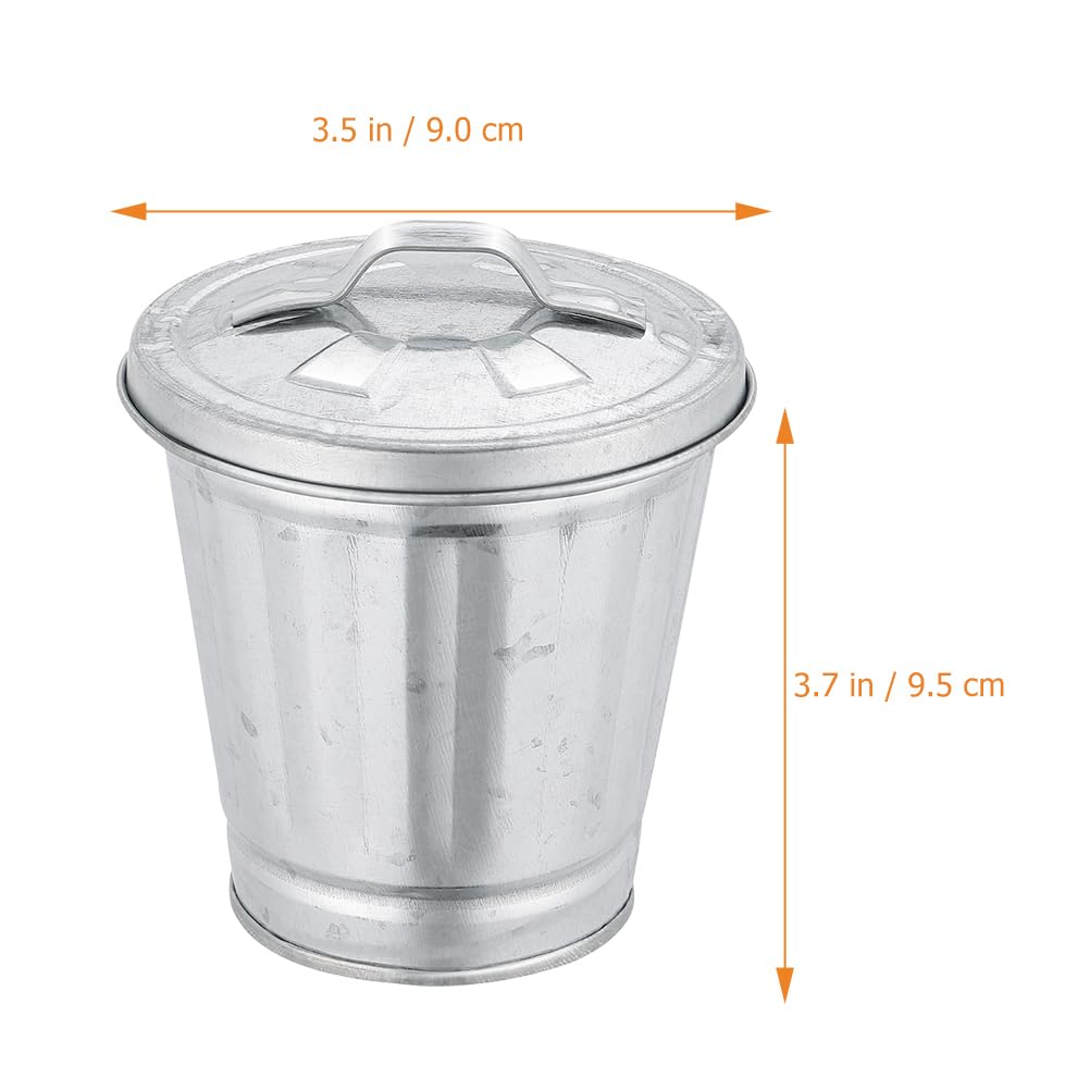 Jojofuny 9 Pcs Metal Mini Trash Can - Space-Saving Storage Bins with Lids