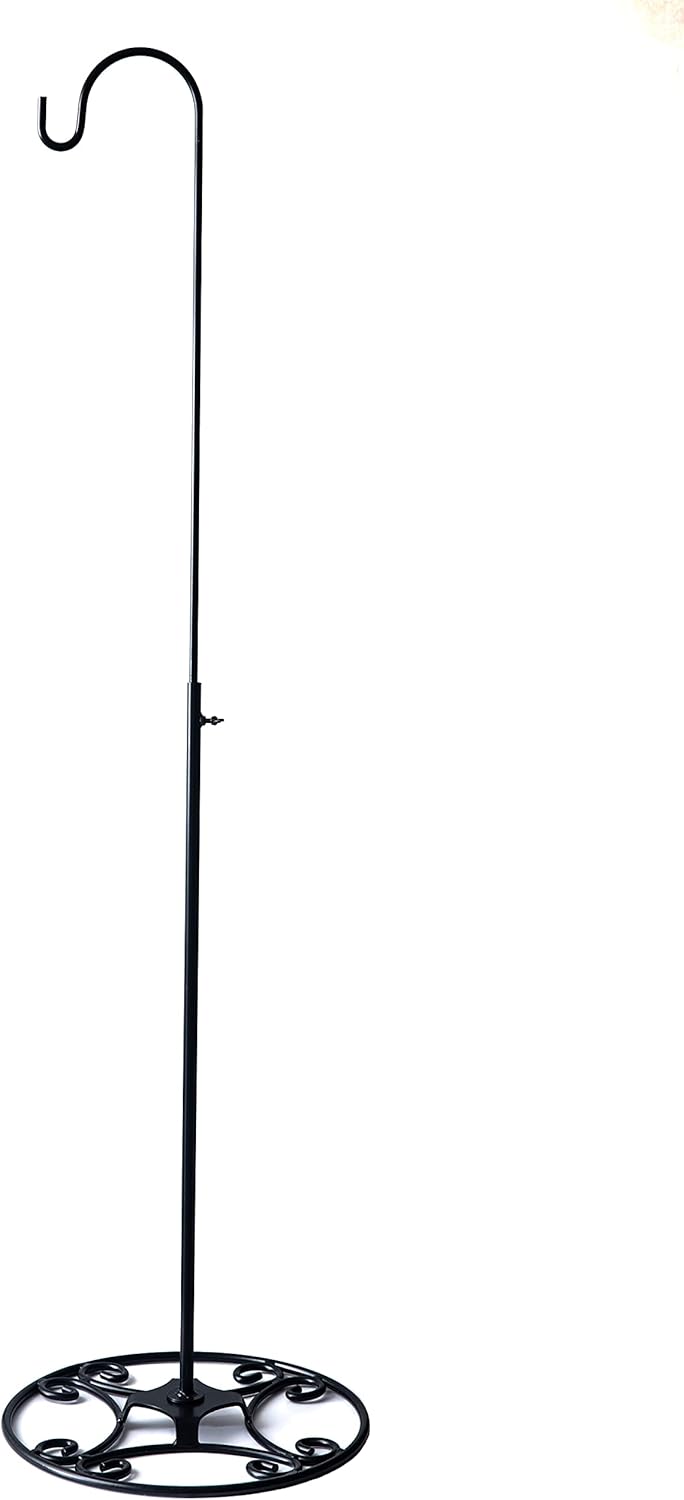 Adjustable Black Iron Shepherds Hook 34-55 Inches