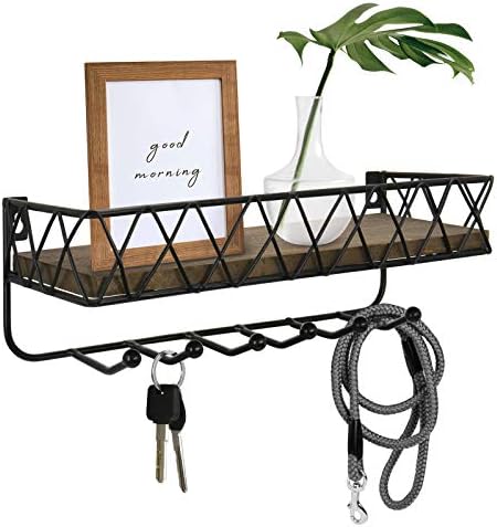 Wall Mounted Key and Mail Holder with Shelf