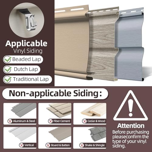 Amuille Vinyl Siding Light Clips 20 Pack Heavy Duty Hooks
