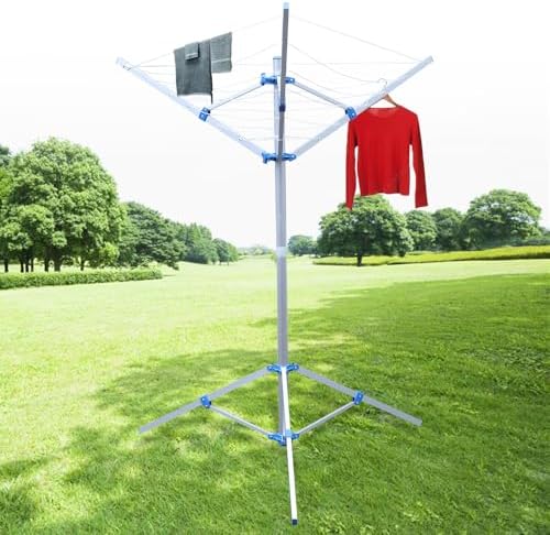 Rotary Clothes Drying Rack 60 Inch 3 Arms Metal