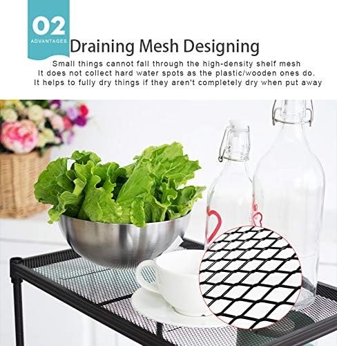 OVICAR 3-Tier Steel Wire Storage Shelving Unit with Wheels