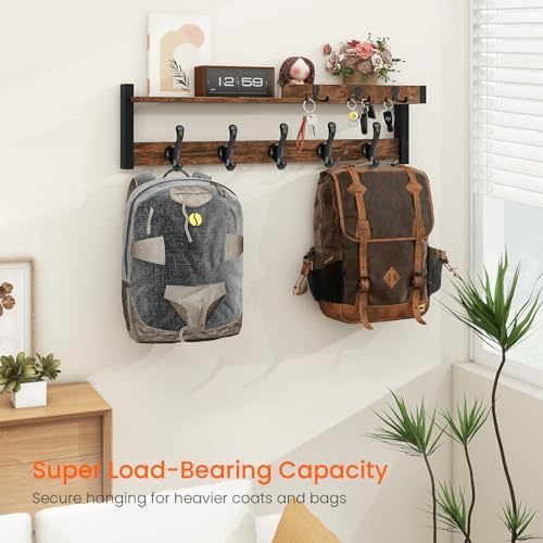 Homode Wall Mount Coat Rack with Shelf and Hooks