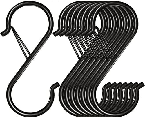 8 Pack S Hooks with Safety Buckle for Hanging Plants Clothes and Kitchen Items