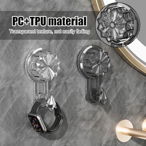 4Pcs Suction Hooks Heavy Duty Wreath Hangers Waterproof Reusable for Bathroom Kitchen Bedroom Living Room Cabinet