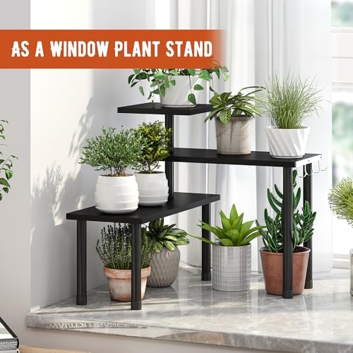 GHWIE 3 Tier Corner Shelf Organizer Black