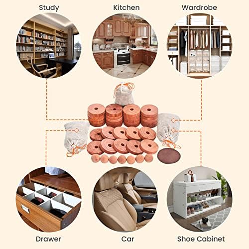 Homode Cedar Chips and 40 Pack Sachets for Storage