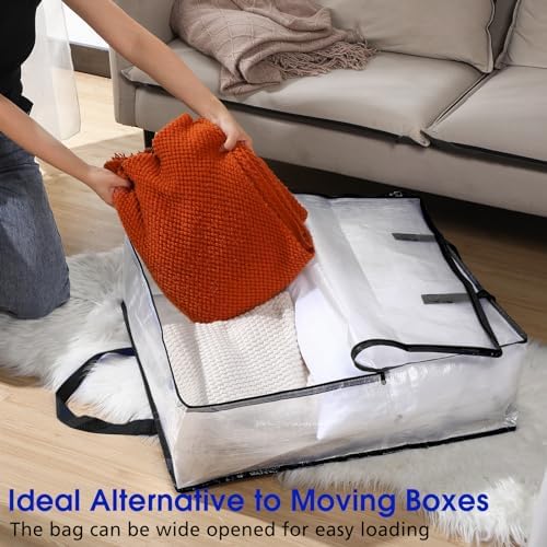 8 Pcs Clear Storage Bags with Handle and Zipper