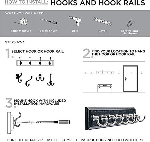 LIBERTY Wall Mounted Coat Rack with 6 Hooks 27 Inch