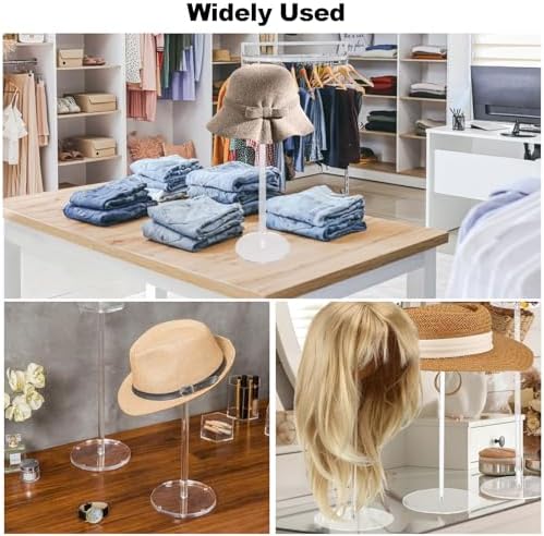 6PCS Acrylic Hat Stand - Clear Display Rack for Hats and Wigs