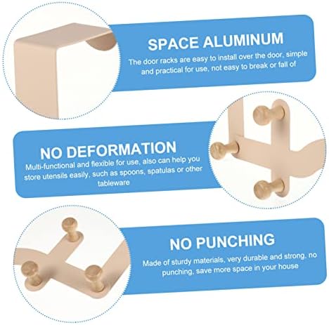 Cabilock Door Clothes Hanger Organizer with 6 Wooden Hooks No Drill Easy Installation