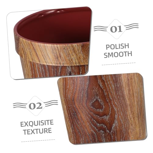 DOITOOL Decorative Trash Can with Wood Grain Design