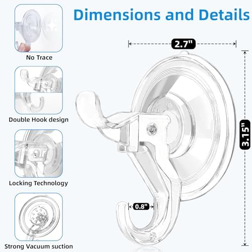 ANDGOO 30 Pack Heavy Duty Shower Suction Hooks