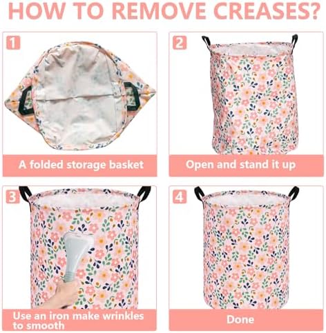 Kids Flower Hamper Storage Bins for Girls Room Decor