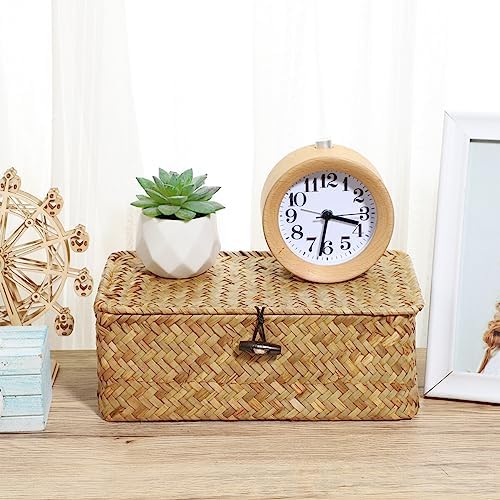 IMIKEYA Woven Storage Box with Lid for Home Office