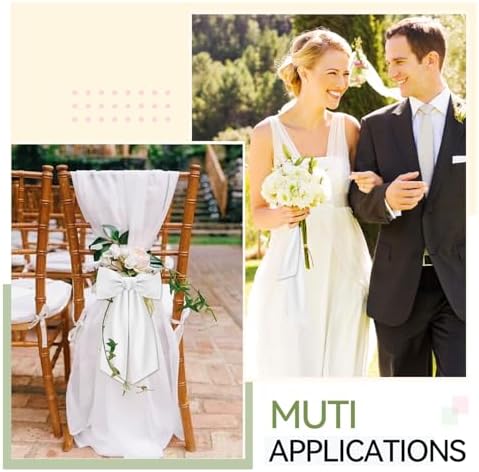 2 Pcs White Wreath Sash for Front Door Decor