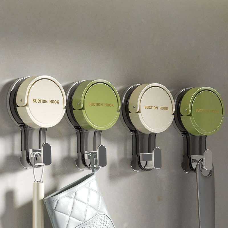 HOMEI Suction Cup Hooks 2 Pack Green