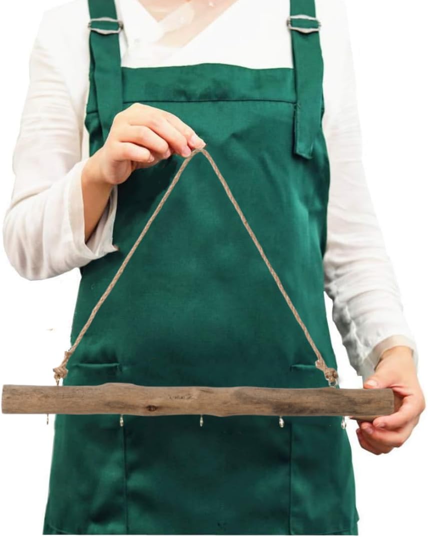 BYHER 15 Inch Driftwood Jewelry Hanger - Rustic Branch Decor with 5 Hooks