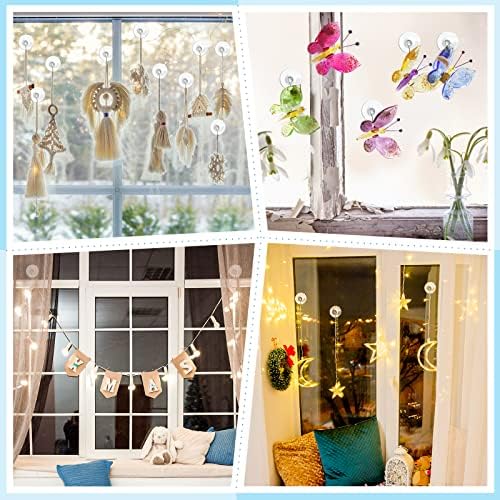 VISV Suction Cup Hooks 12 Pcs Clear with Metal Hooks