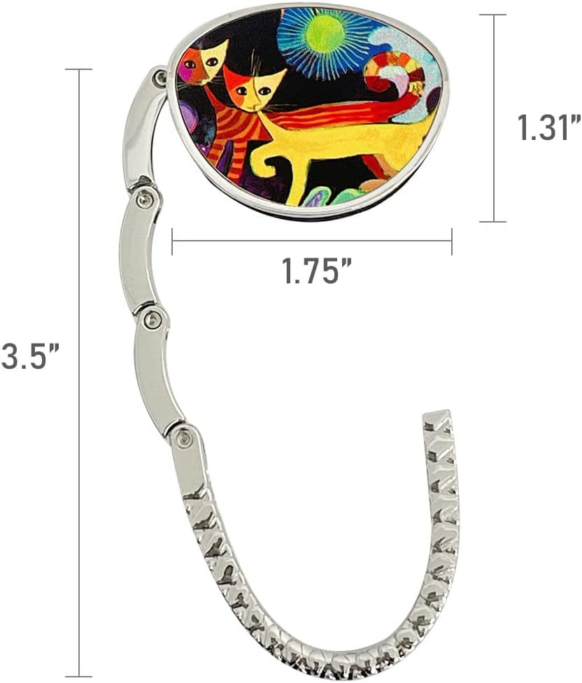 Wrapables Stylish Purse Hook Hanger with Cats