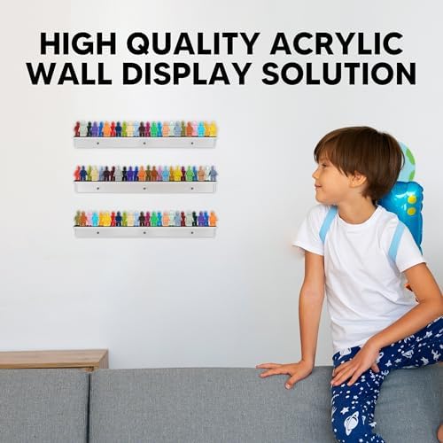 3-Pack Minifigure Display Case With Acrylic Shelves And Black Baseplates
