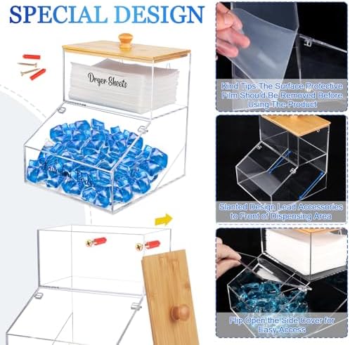 2 In 1 Laundry Pods Container Dryer Sheet Holder