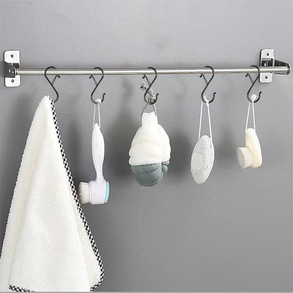 8 Pack S Hooks with Safety Buckle for Hanging Plants Clothes and Kitchen Items