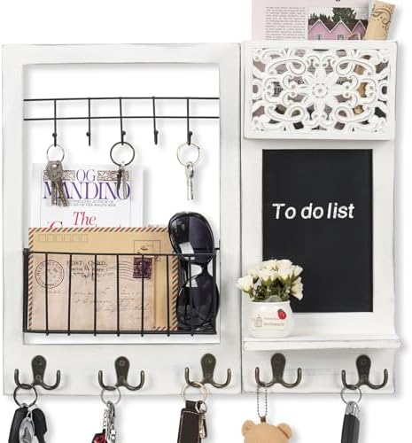 Dhmkfly Key Holder Wall Mount with Chalkboard