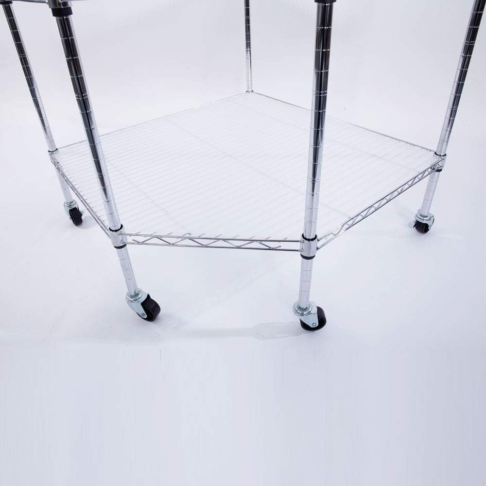 6 Tier Wire Shelving Unit on Wheels for Home Organization