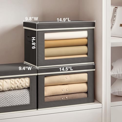 3 Pack Storage Bins with Lids - Grey
